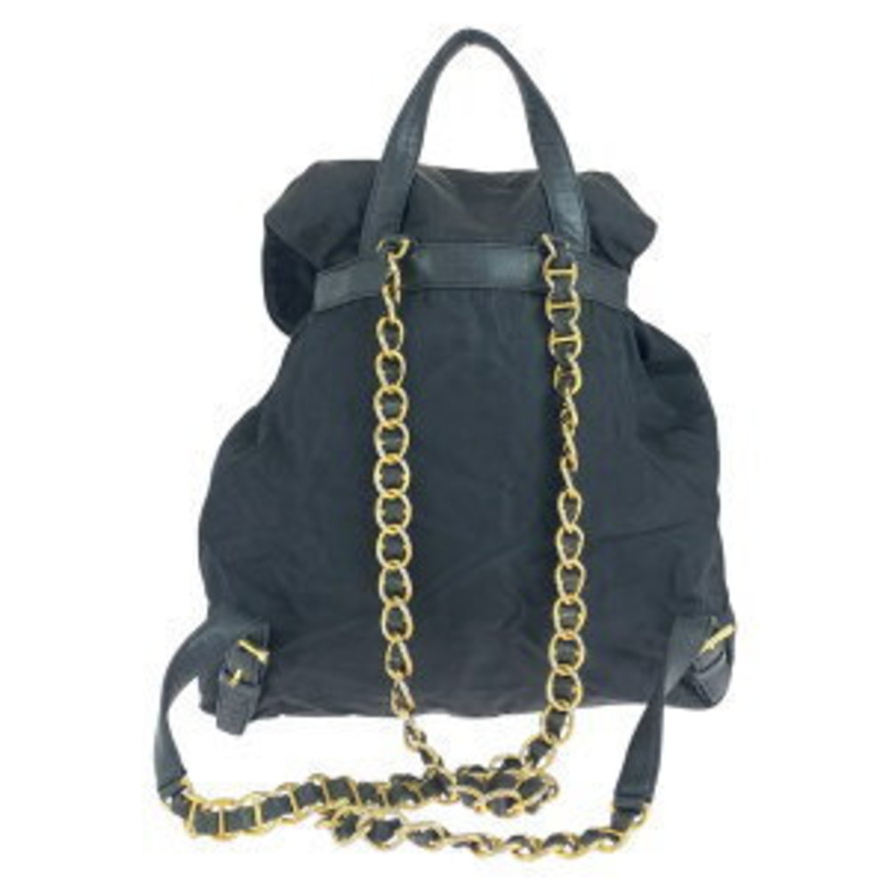 Prada Tessuto Triangular Chain Shoulder Black Nyl… - image 2